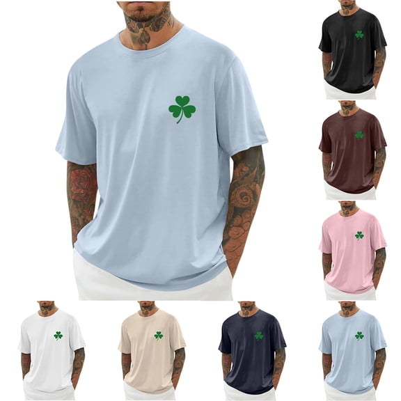 CHUMUD St Patrick's Day Shirts Men Crew Neck Graphic Short Sleeve Higher Quality Printed T-Shirt