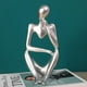 thumbnail image 1 of Escultura de , manualidades, estatuilla de escritorio, estantería de oficina en hogar, estatuas decorativas, decoración, regalos de Plata izquierda Soledad Estatua de resina abstracta, 1 of 8