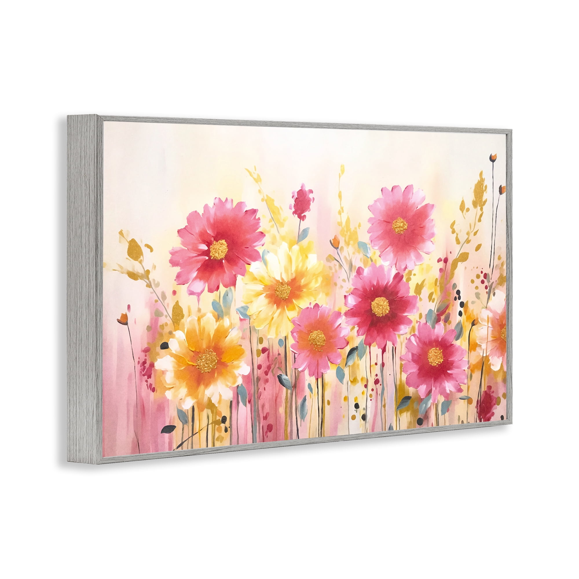 Stupell Industries Blush Blooming Whimsy Gray Framed Giclee Art, design by Andrea Haase