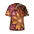 thumbnail image 5 of Womens Summer Tops 2023 Pejock Women's Short Sleeve T-Shirt Casual Crewneck Gradient Print Cotton Tee Plus Size Loose Comfy Tee Tops Blouse Orange S (US Size:4), 5 of 5