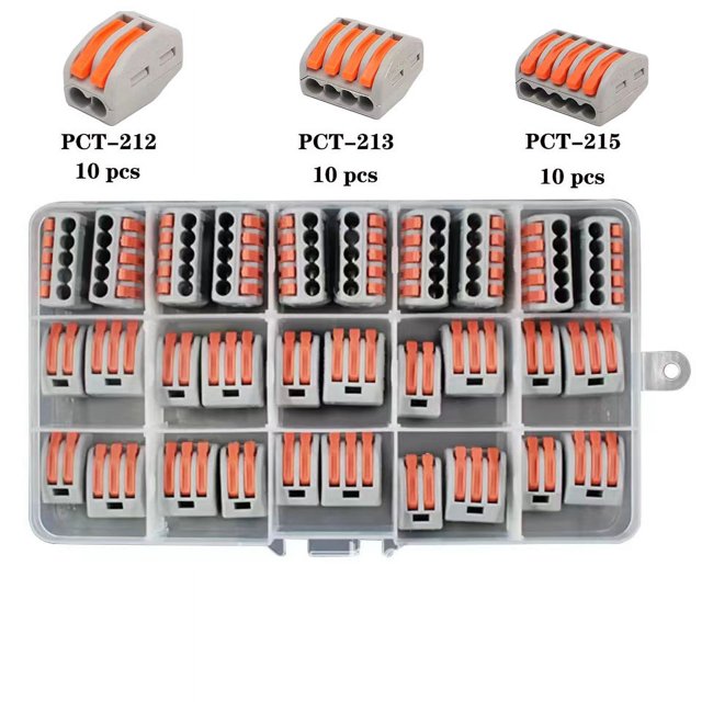 Bornes de Connexion, 300 Pinces Connecteur Électrique avec Levier de Commande, Borne de Connexion Électrique Automatique Compacte, 10 Pinces Bidirectionnelles, 10 Pinces Bidirectionnelles, 10 Pinces Bidirectionnelles