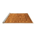 thumbnail image 2 of Ahgly Company Machine Washable Indoor Square Oriental Orange Industrial Area Rugs, 7' Square, 2 of 4