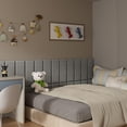 thumbnail image 2 of Cabecero de pared Greymond King, tela de rizo gris claro, 2 of 6