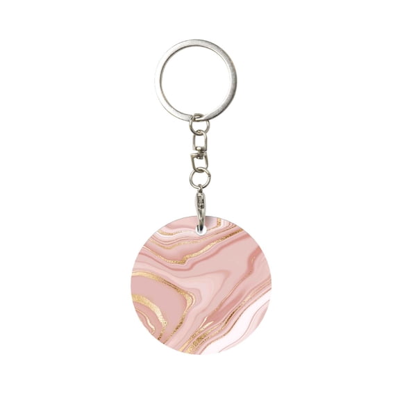 Naloa Rose Gold Glitter Splatter Print Round Keychain Keychain Key Ring, Key Tag, Key Chain Bulk for Gift Accessories (Round)