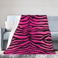 thumbnail image 2 of XMXY Fleece Throw Blanket for Couch, Funny Pink Tiger Lightweight Plush Fuzzy Cozy Soft Bed Blankets and Throws for Sofa, 50"x40" inches, 2 of 8