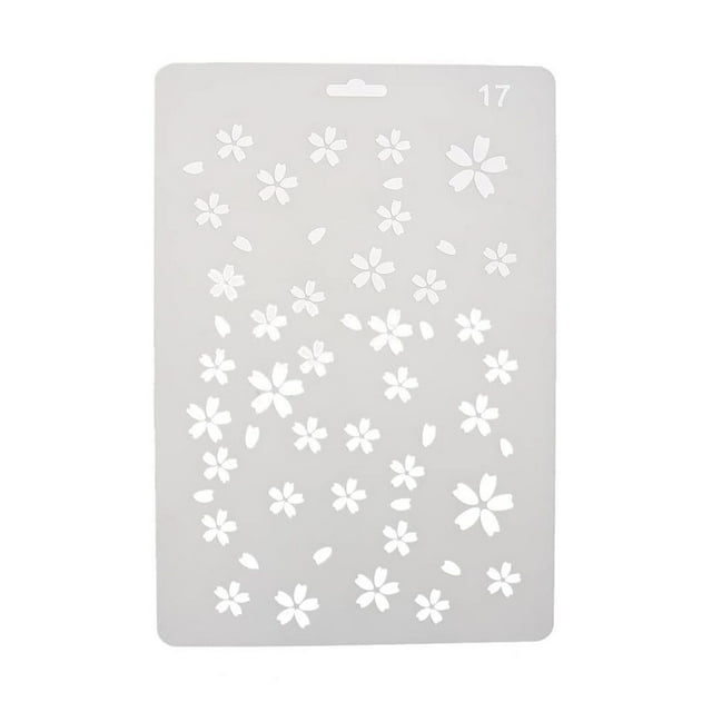 Drawing Template Plastic Ruler Stencil DIY Painting Board Ornamental Paint Plastic Ruler Hollow Album Decor, No.17
