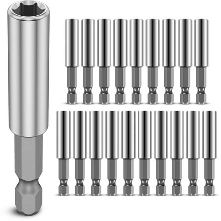 

verlacod 20Pcs Drill Bit Extension Magnetic Carbon Steel Screwdriver Bit Holder Quick Release 1/4 Inch Hex Shank Drill Bit Extender Adapter Set for Screws Nuts Drill