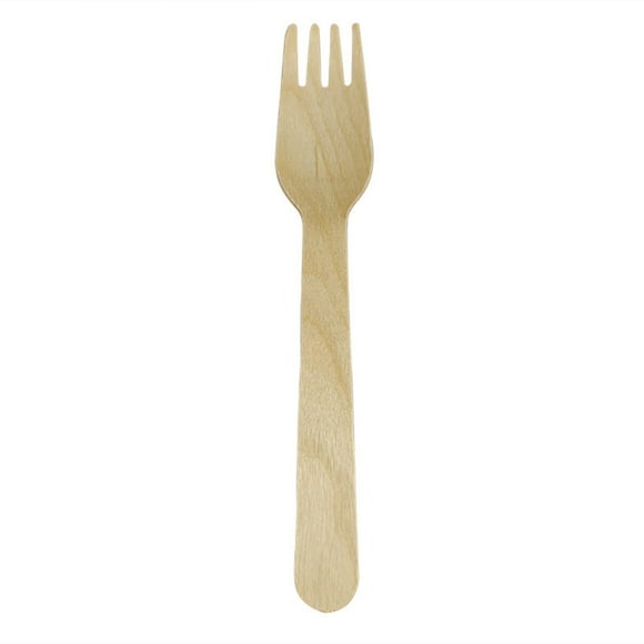 Japceit 100 Pcs Fourchette en Bois Jetable pour Pique-Nique de Fête