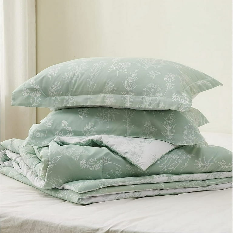 Bedsure 3 Pieces Sage Green Floral Comforter Sets, 1 Soft