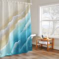thumbnail image 4 of Light Blue Beige Beach Shower Curtain, Abstract Gradient Sandy Ocean Waves Waterproof Shower Curtain Set with 12 Hooks Lightweight Bath Curtains Fabric Bathroom Decor 36x72 Inches, 4 of 9