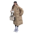 thumbnail image 4 of Chaqueta de algodón de plumón para mujer, chaqueta holgada hasta la rodilla de algodón de invierno, artículo popular para mujer, chaqueta exterior de algodón grueso, 4 of 6