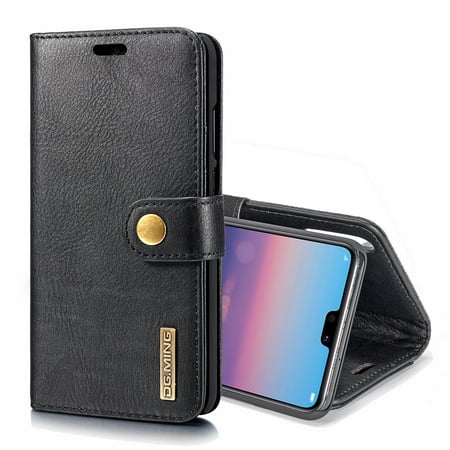 Crazy Horse Texture Flip Detachable Magnetic Leather Case for Huawei P20, with Holder & Card Slots