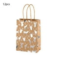 thumbnail image 2 of 12 Pcs Christmas Kraft Paper Bag Bronzing Gift Bags Silver Foil Gift Treat Goodie Bag with Handle for Holiday New Year Party Packaging Decor, 2 of 6