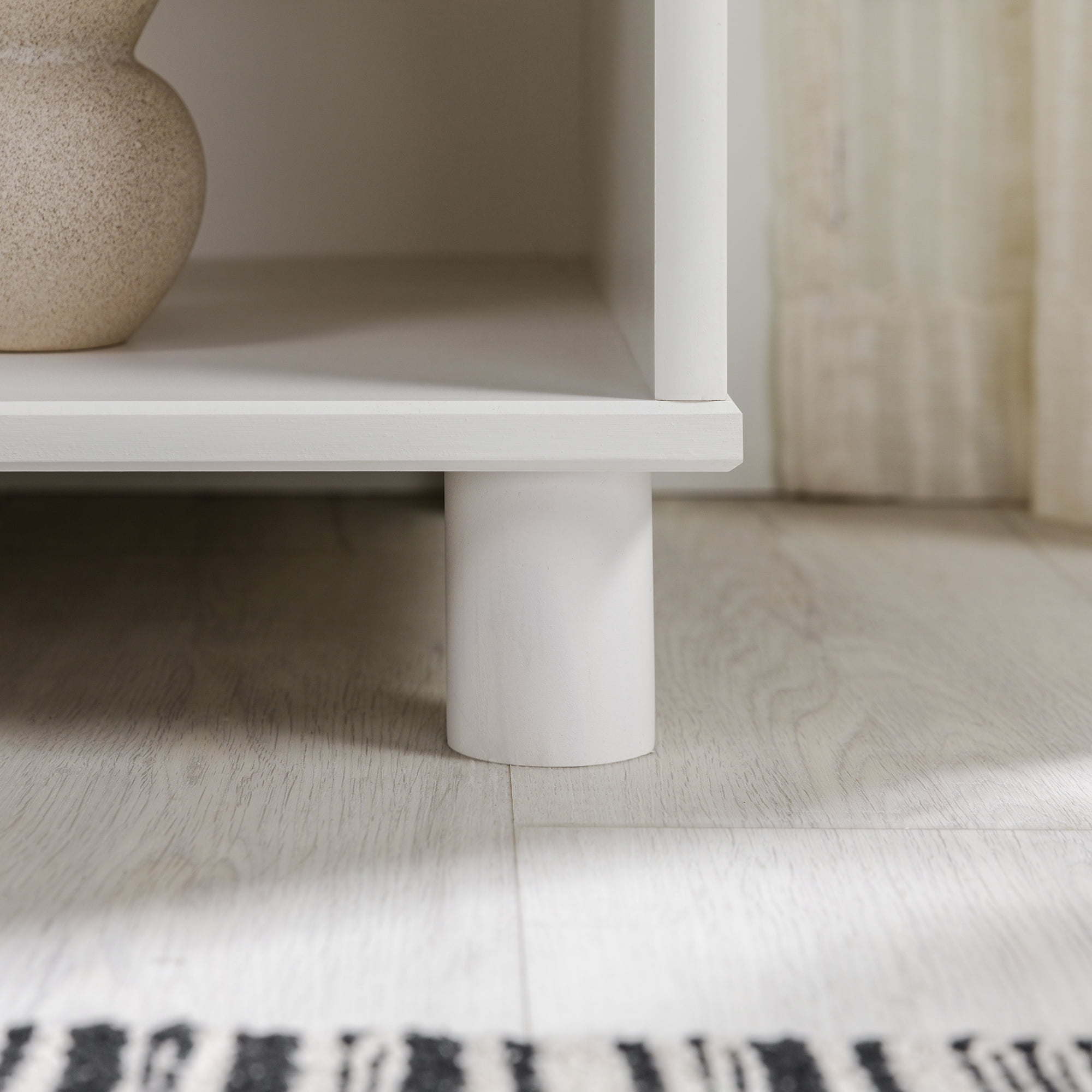 Manor Park Mid Century Modern Tray Top Nightstand, White