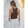 thumbnail image 4 of ANRABESS Racerback Tank Tops for Women Ribbed High Neck Tank 2026 Summer Sleeveless Shirts Slim Fitted Basic Tees Casual Workout Tops Coffee XXL, 4 of 10