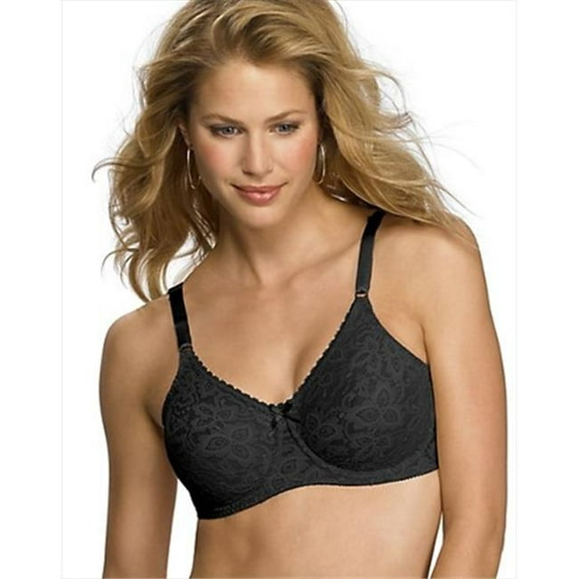 Bali 3432 Lace Smooth Seamless Underwire Bra Size 42C, Black