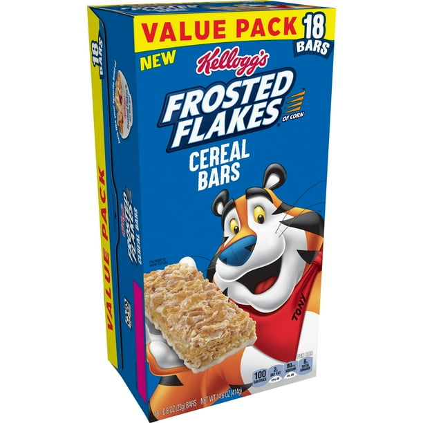 Kellogg's Frosted Flakes Cereal Bars, Original, Value Pack, On The Go Snack Food, 18ct 14.6oz