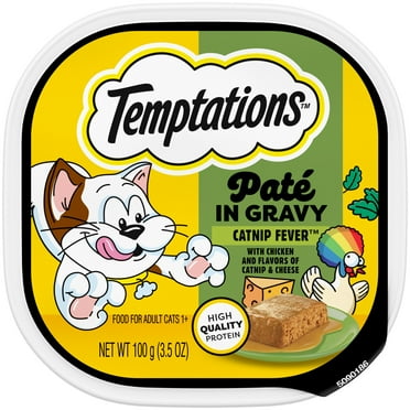 Temptations Pate In Gravy Catnip Fever Flavor Adult Wet Cat Food, 3.5 Oz Tray