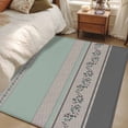 thumbnail image 4 of Turquoise Floral Area Rugs 2.7'x5', Washable Small Throw Rugs for Kitchen Bedroom, Modern Farmhouse Leaves Gray Striped Indoor Outdoor Rug Non-Slip Low Pile Carpet Runner Reversible Floor Mats, 4 of 8