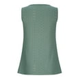 thumbnail image 5 of Jewelreauty Womens Notched Neck Casual Tank Tops Summer Sleeveless Eyelet Shirts Basic Loose Tunic Blouse (S, Green), 5 of 6