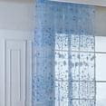thumbnail image 2 of Cortina transparente innovadora y elegante con diseño floral translúcido para sala de estar, estudio, dormitorio, azul cielo, 100 x 250 cm (con ganchos)., 2 of 5