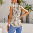 thumbnail image 3 of Soft And Easy Watercolor Roses Pattern Blouses Women Bow Tops Elegant Sleeveless Office Work Shirt Casual Holiday Women's Tops, 3 of 6