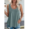 thumbnail image 2 of Gdvsclr Womens Tank Tops Sleeveless Eyelet Embroidery Scoop Neck Loose Fit Casual Summer Flowy Green XL, 2 of 6