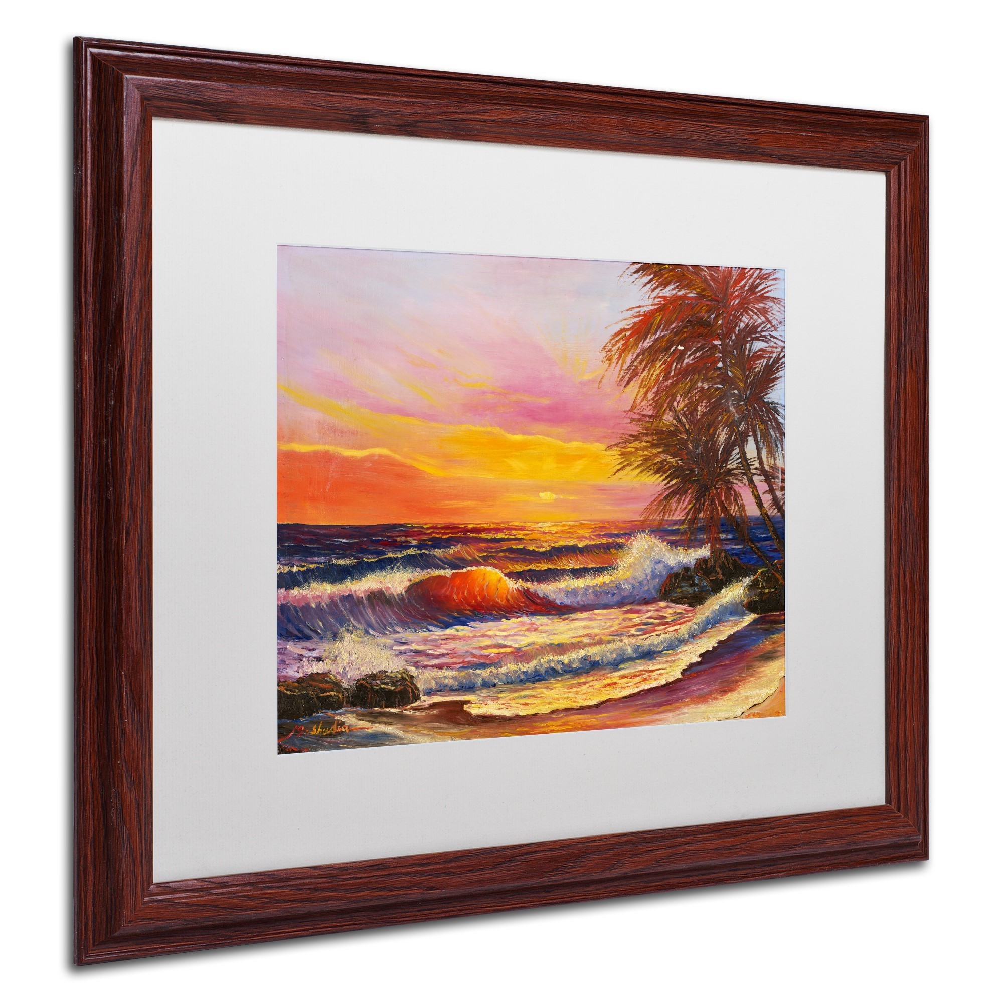 Trademark Fine Art 'Hawaiian Glow' Canvas Art by Manor Shadian, White Matte, Wood Frame