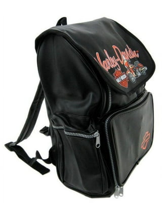 Harley-Davidson Soft Black Leather Drawstring Backpack