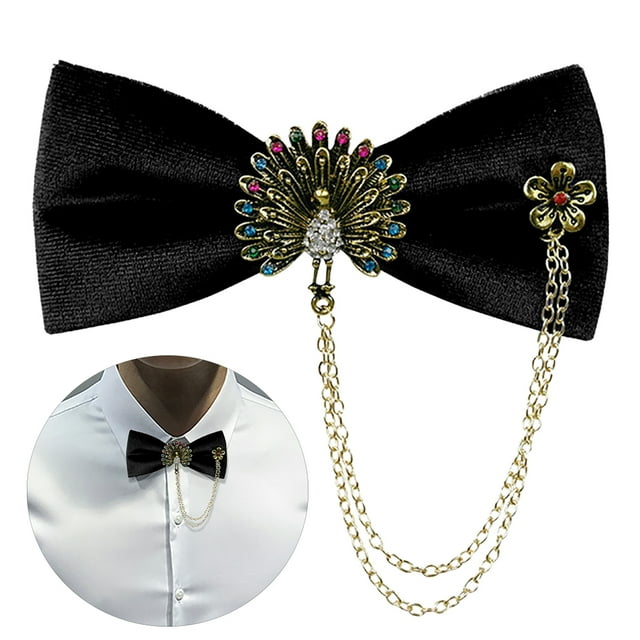 Nœud Papillon pour Homme Mode Strass Ajustable Pré-Noué Nœud Papillon Formel Nœud Papillon