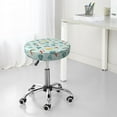 thumbnail image 7 of Pofeuu Transport Travel Print Round Bar Stool Covers - Super Soft and Washable Elastic Stool Cushion Slipcover Easy Clean Velvet-14 inch, 7 of 7