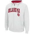 thumbnail image 2 of Men's Colosseum White Oklahoma Sooners Arch & Team Logo 3.0 Full-Zip Hoodie, 2 of 3