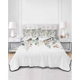 thumbnail image 3 of Green Brown Botanical Summer Quilt Set Queen Size, Soft Microfiber Quilted Bedding Set with 2 Pillow Shams, Farmhouse Eucalyptus Leaves Lightweight All Season Bedspread Coverlet for Bedroom 90"x96", 3 of 6