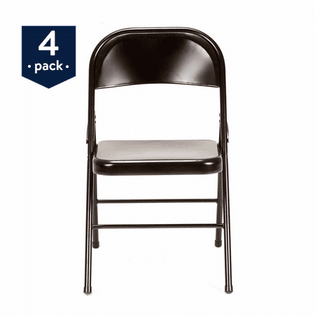Mainstays Steel Folding Chair (4-Pack), Black (Best Folding Chairs For Dining)