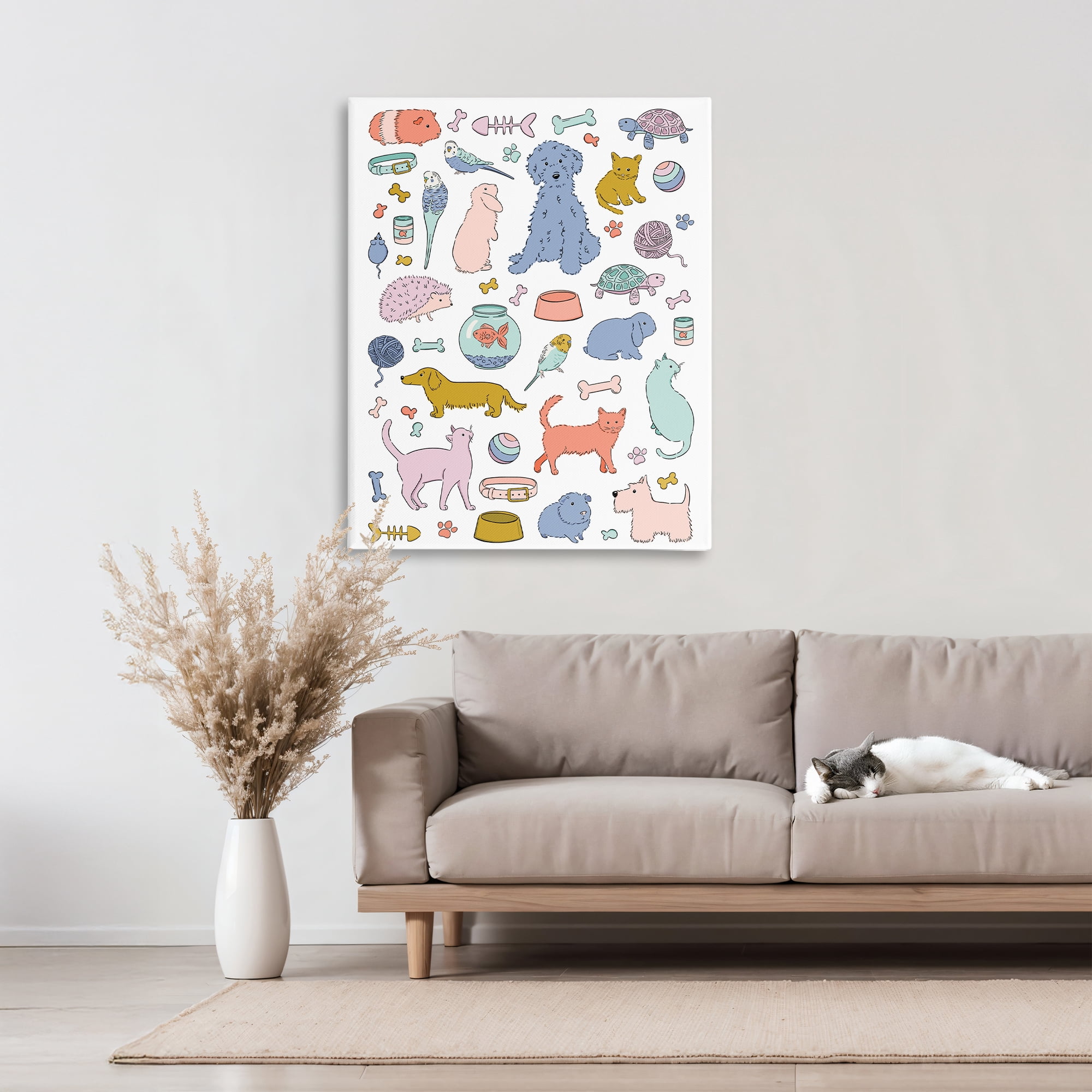 Stupell Industries Pet Shop Menagerie Canvas Wall Art, design by Bethany Sandoval