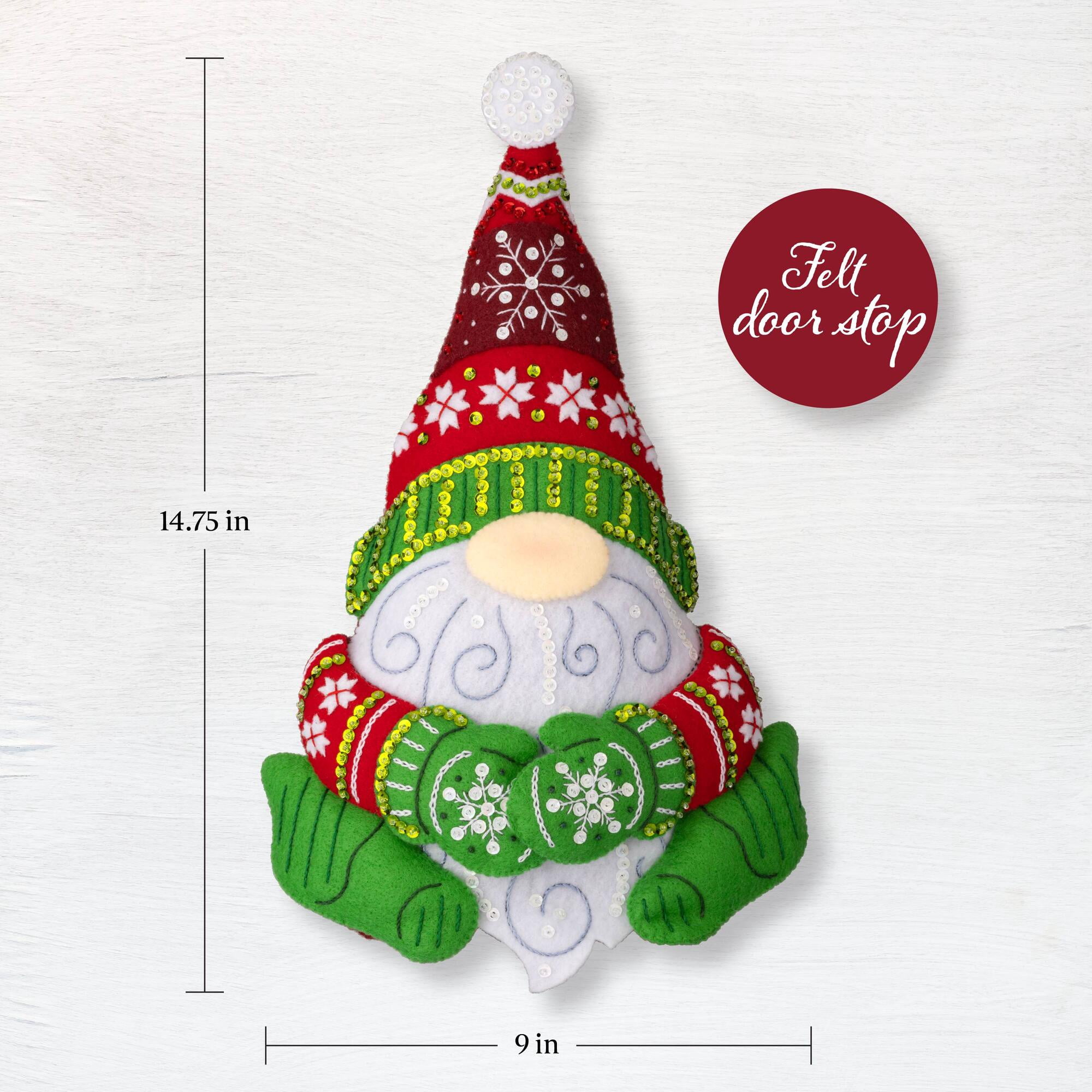 Bucilla Nordic Gnome Felt Applique Door Stopper Kit, 8.5 x 12 in