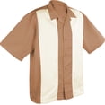 thumbnail image 3 of Men's Short Sleeve Retro Bowling Camp Shirt By Mato & Hash - Rust/Cream CA5000 XL, 3 of 4