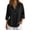 BEF35-Black, variant on Cotton Linen Tops For Women 2026 Summer Gauze Button Down Collared Shirts 3/4 Sleeve V Neck Dressy Casual Blouses Navy M