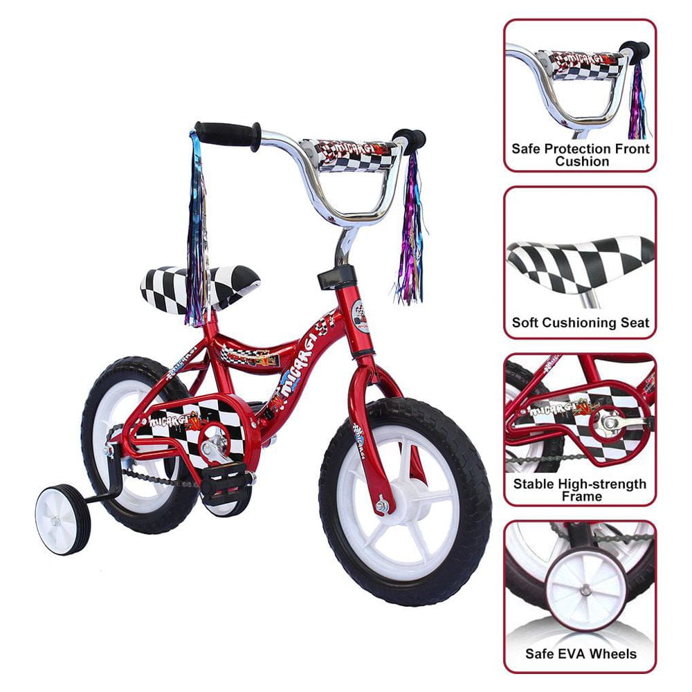 Wonderplay 12 inch Bike for 2-4 Years Old Kids, EVA Tires and Training Wheels,Great for Beginner