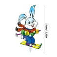 A Ski Rabbit Easter Bunny Acrylic Insert Outdoor Floor Decoration Patio