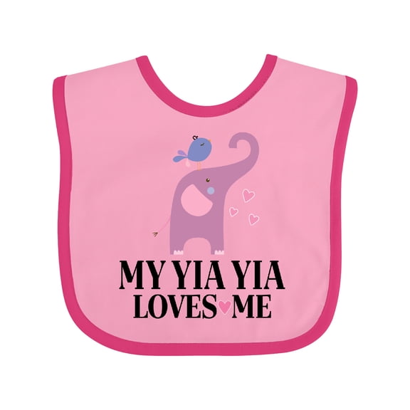 Inktastic My Yia Yia Loves Me Grandchild Boys or Girls Baby Bib