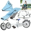 Folding Baby Bike Stroller 3 Wheel One Seat Tricycle Mom Bicycle Carrier - Blue