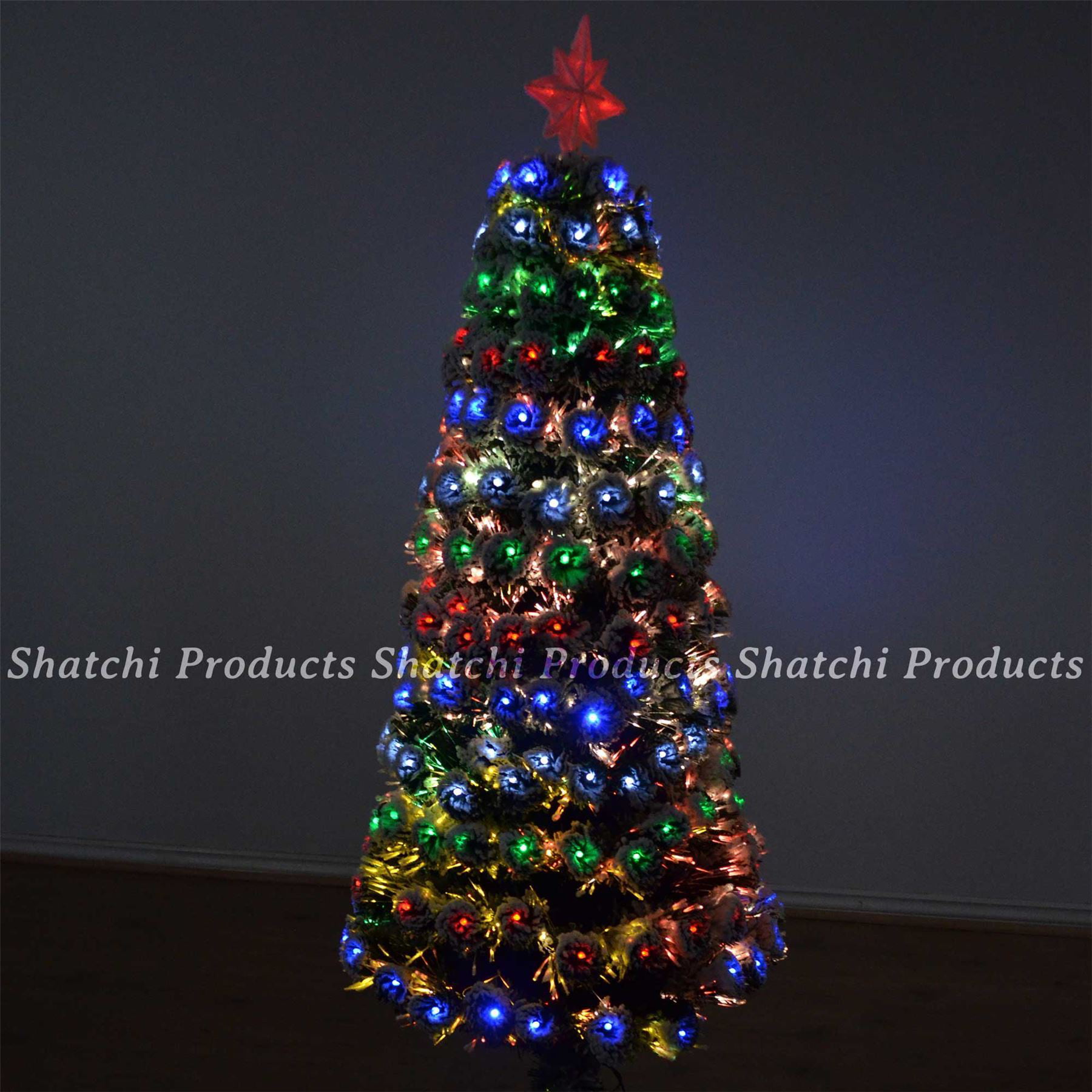 Artificial Fiber Optic Christmas Tree LED Snowflake Xmas Home Decor 2ft 60cm 