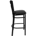 thumbnail image 6 of Flash Furniture 2 Pack HERCULES Series Black ''X'' Back Metal Restaurant Barstool - Black Vinyl Seat, 6 of 9