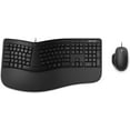 thumbnail image 1 of Microsoft Ergonomic Desktop - Black - Wired, Comfortable, Ergonomic Keyboard and Mouse Combo, with Cushioned Wrist and Palm Support. Split Keyboard. Dedicated Office Key., 1 of 3