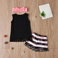 thumbnail image 6 of Mercatoo Toddler Baby Girl Outfits Fringe Tank Top+Tassel Shorts+ Headband 3 𝐏iece Set Kids Girls Summer Holiday Clothes, 6 of 8