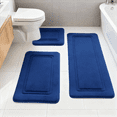 thumbnail image 3 of NTYNTY Super Absorbent Non-slip Bathroom Mat Set of 3,Super Soft and Comfortable Advanced Bath Blanket,Home Decoration Mat,Navy Blue., 3 of 11