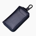 thumbnail image 1 of Llavero de cuero genuino a la moda, bolsa con cremallera, organizador para llaves de coche, 1 of 5