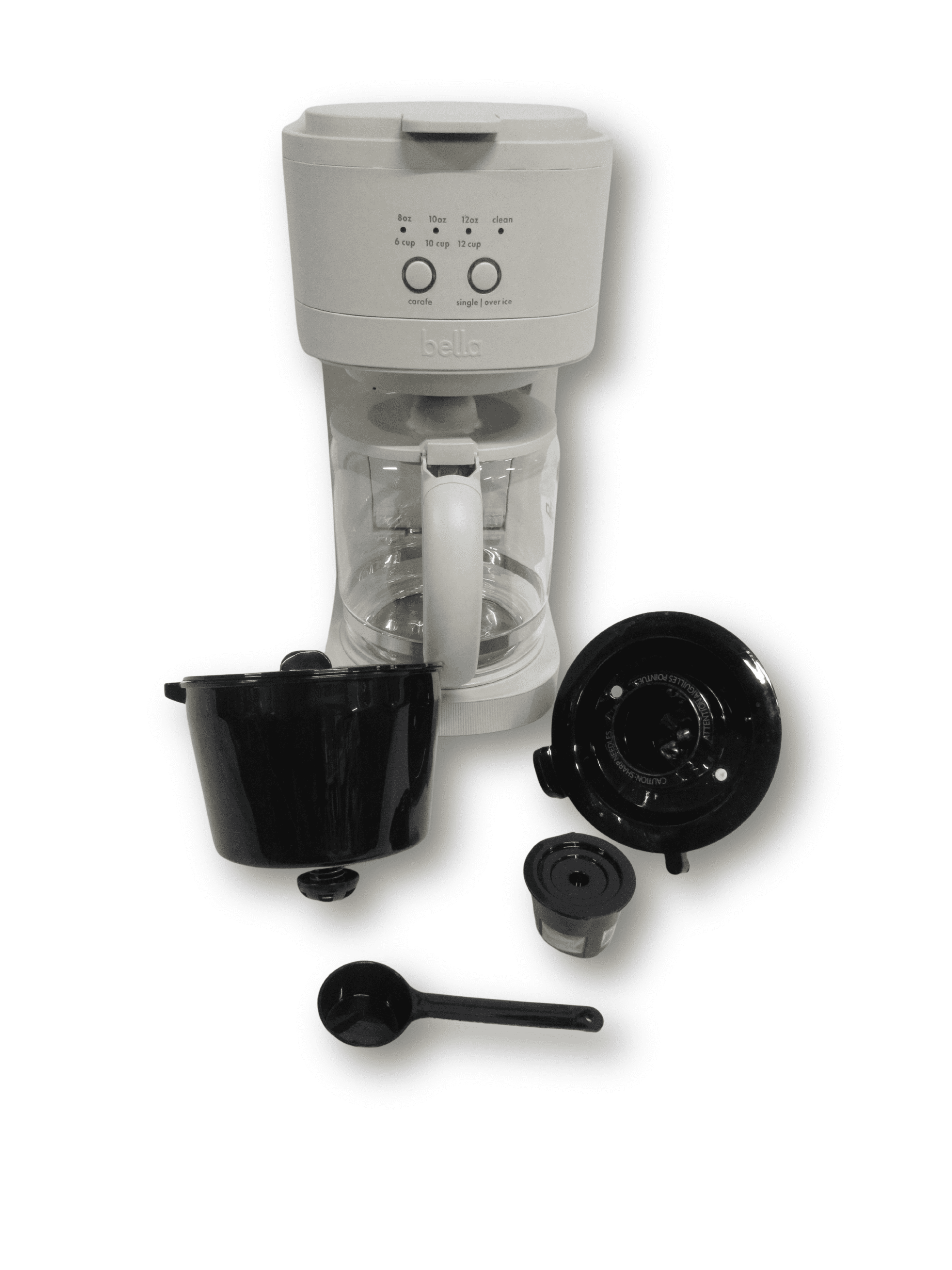 BELLA VersaBrew 2-in-1 Coffee Maker, K-Cup Compatible, Single Serve & 12-Cup Carafe Brewer, Iced Coffee Function, 61oz Water Reservoir, Oatmilk