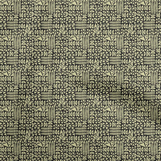 oneOone Viscose Chiffon Black Fabric Geometric Sewing Craft Projects Fabric Prints By Yard 42 Inch Wide